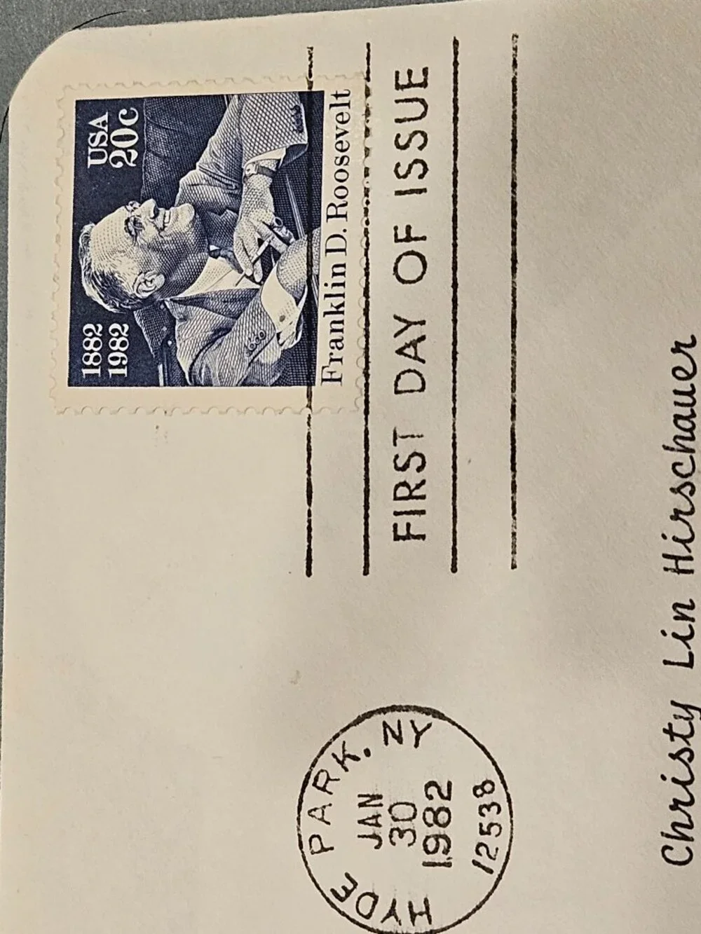 RARE COLLECTIBLE USPS 1ST DAY ISSUE COVER FRANKLIN D ROOSEVELT STAMP ENVELOPE